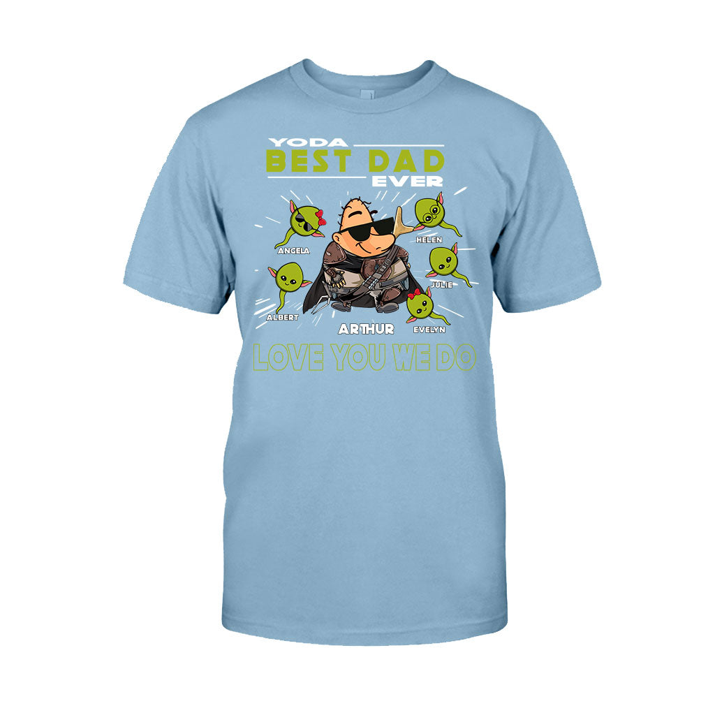 Personalized Yoda Best Dad Ever T-Shirt Hoodie Custom Names Gift