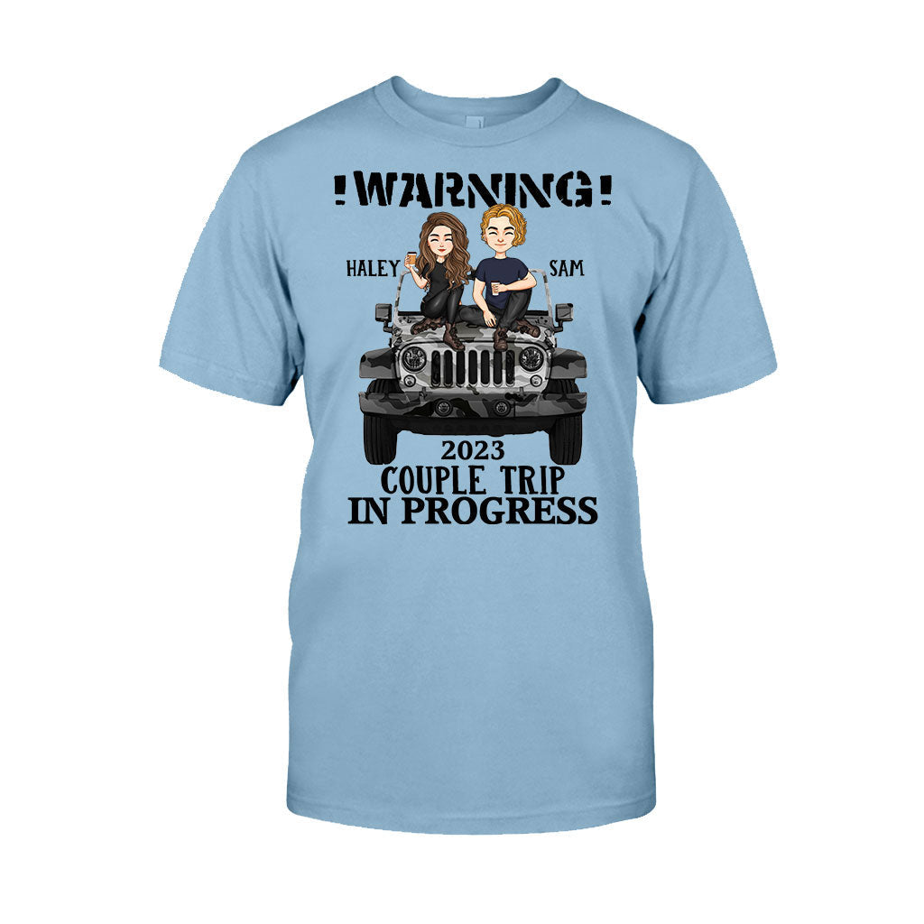 Personalized Couple Car T-Shirt and Hoodie with Custom Names | Engagement, Valentine's Day, Anniversary Gift