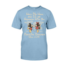 Load image into Gallery viewer, Personalized Couple T-shirt Custom Names Travel Together Gift
