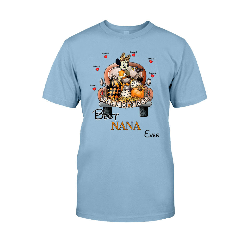 Personalized Hello Fall T-shirt & Hoodie with Custom Names for Family
