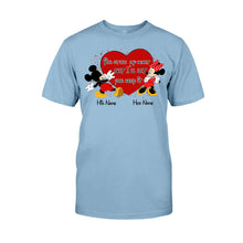 Load image into Gallery viewer, Personalized Couple Mouse T-shirt &amp; Hoodie with Names Gift
