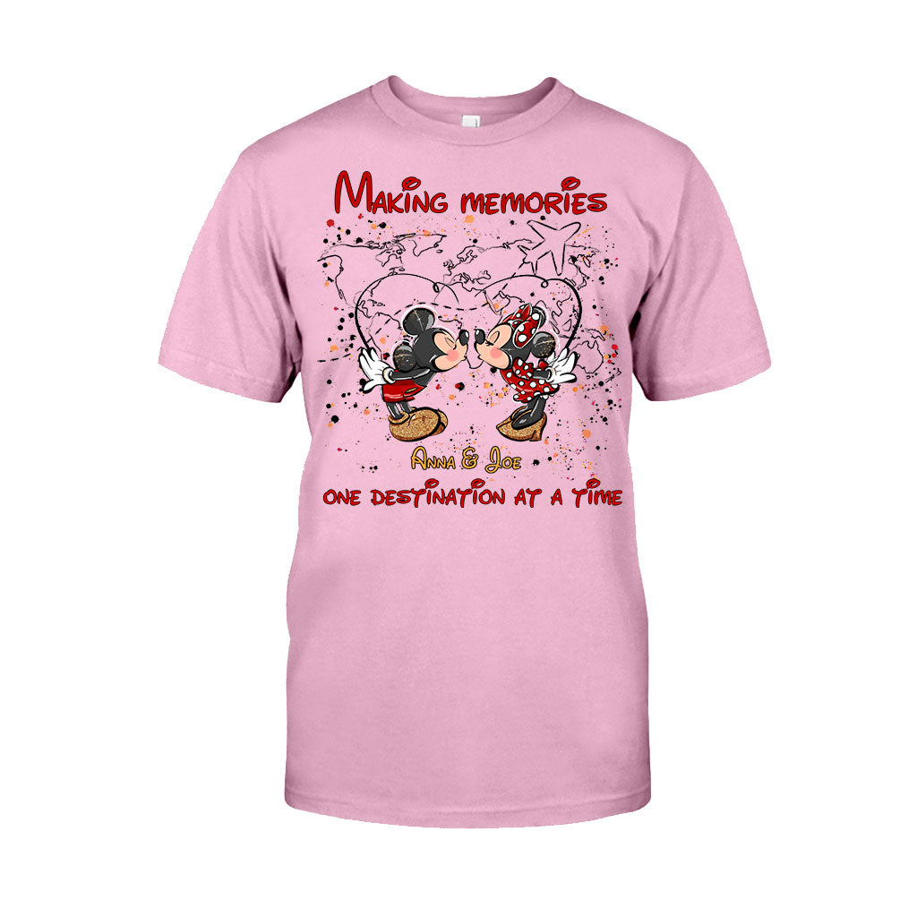 Personalized Mickey Mouse T-Shirt & Hoodie with Custom Names for Couples