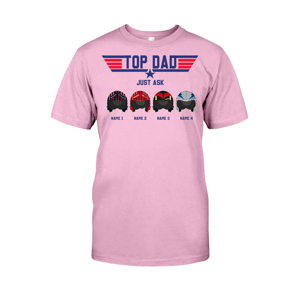 Personalized Top Dad T-shirt & Hoodie Custom Names Gift for Father's Day