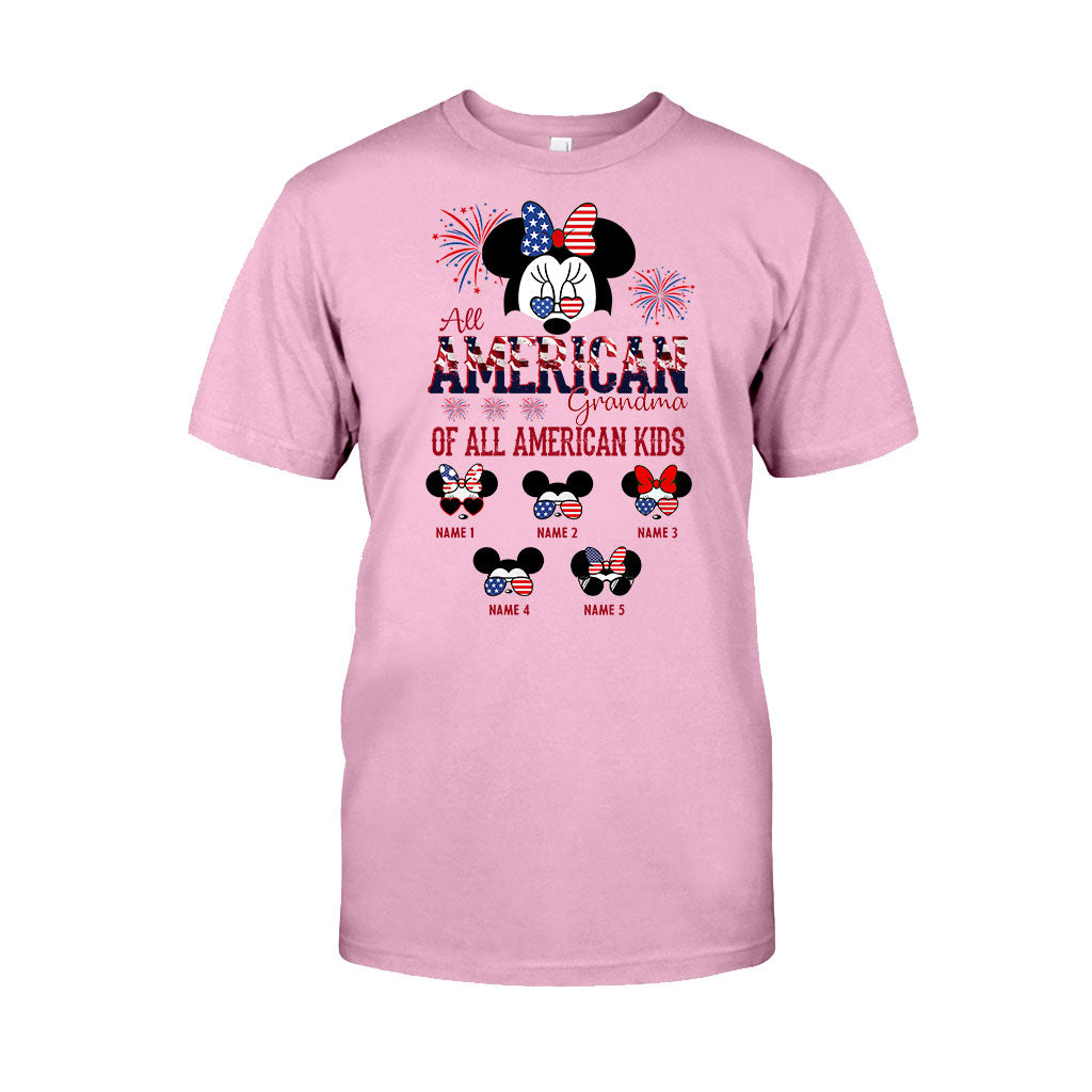 Personalized All American Grandma T-Shirt Hoodie Custom Names Gift