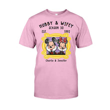 Load image into Gallery viewer, Personalized Couple T-shirt and Hoodie with Cute Design for Anniversary
