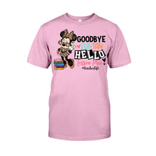 Load image into Gallery viewer, Personalized Teacher T-Shirt and Hoodie Goodbye Suntan Hello Lesson Plan Gift
