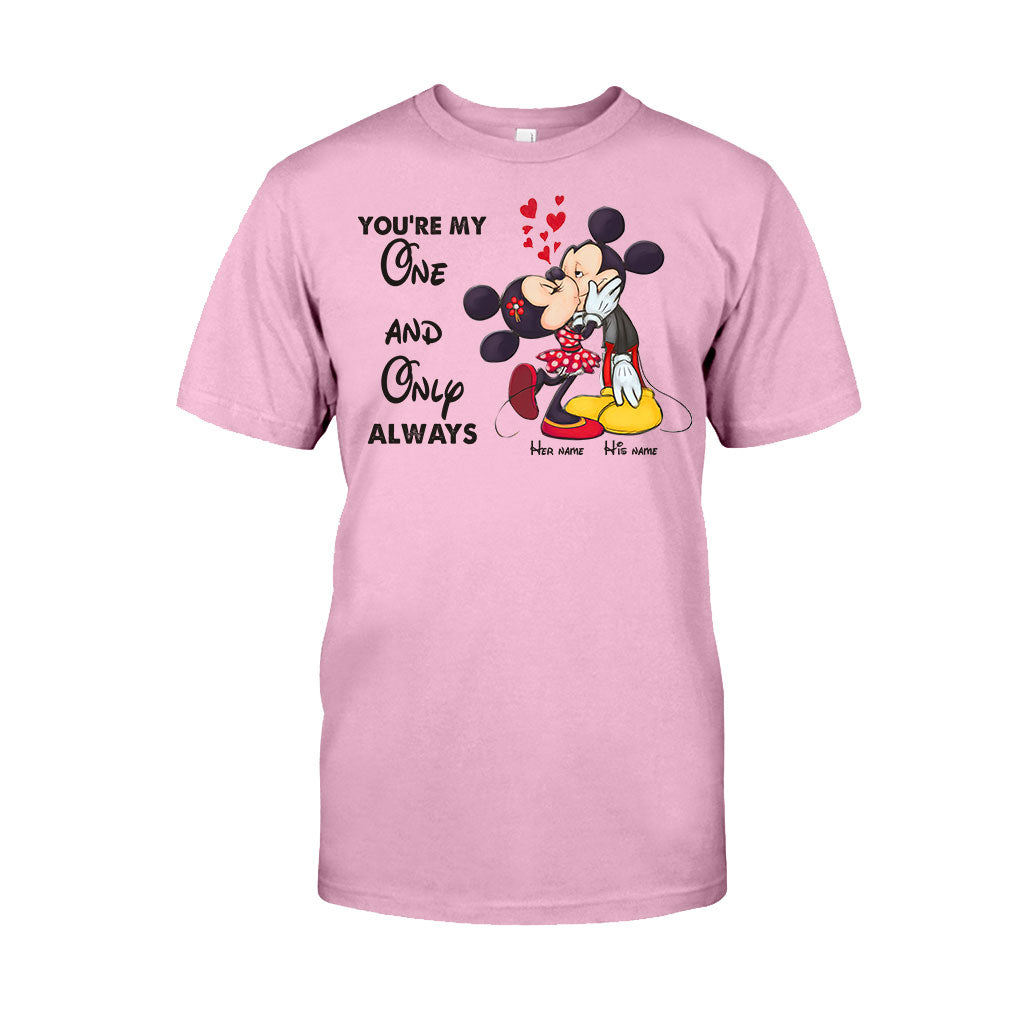 Personalized Couple T-shirt & Hoodie with Mickey Design | Custom Names Gift