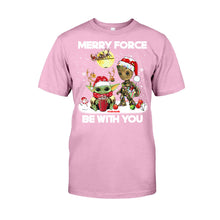 Load image into Gallery viewer, Personalized Merry Force Be With You Christmas T-shirt &amp; Hoodie Gift
