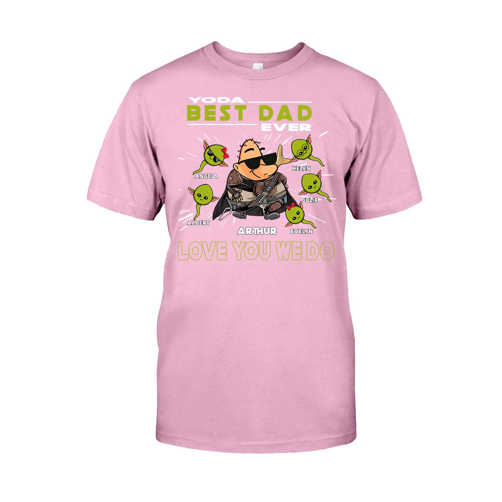 Personalized Yoda Best Dad Ever T-Shirt Hoodie Custom Names Gift