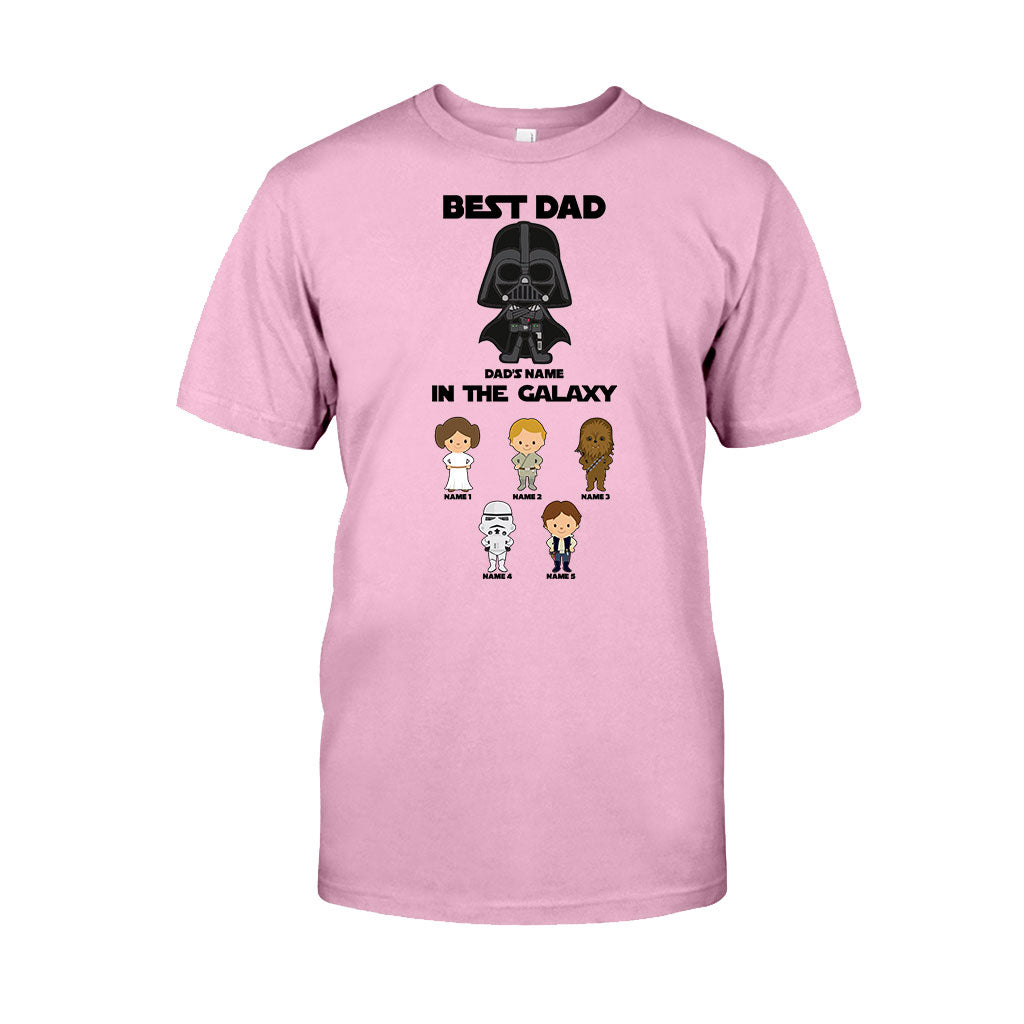 Personalized Best Dad In The Galaxy T-Shirt & Hoodie Gift for Father's Day