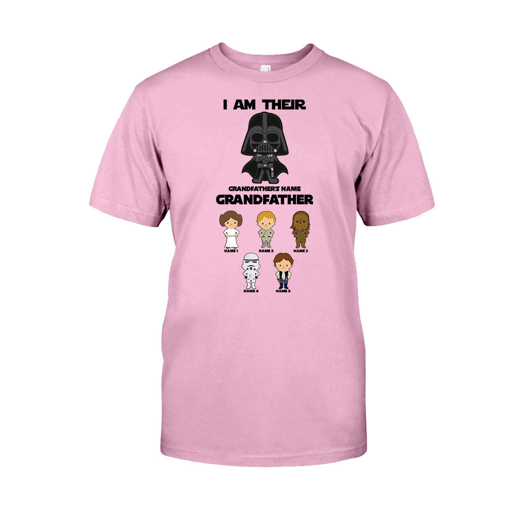 Personalized Father's Day T-shirt with Custom Names & Darth Vader Design