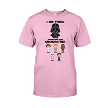 Load image into Gallery viewer, Personalized Father's Day T-shirt with Custom Names &amp; Darth Vader Design
