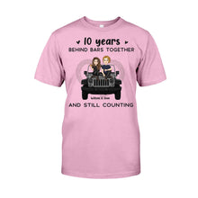 Load image into Gallery viewer, Personalized Couple T-shirt &amp; Hoodie 10 Years Behind Bars Gift
