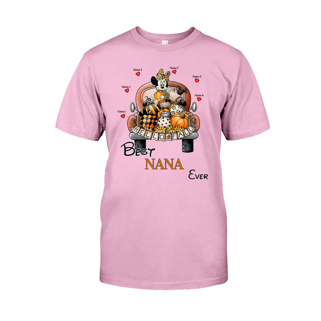 Personalized Hello Fall T-shirt & Hoodie with Custom Names for Family