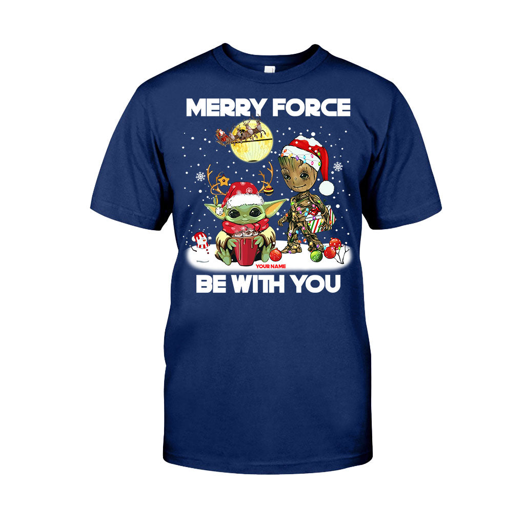 Personalized Merry Force Be With You Christmas T-shirt & Hoodie Gift