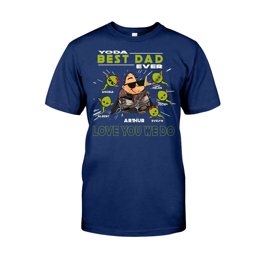 Personalized Yoda Best Dad Ever T-Shirt Hoodie Custom Names Gift
