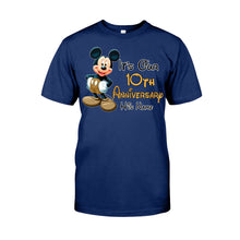Load image into Gallery viewer, Personalized Mickey and Minnie Anniversary T-shirt &amp; Hoodie Set for Couples
