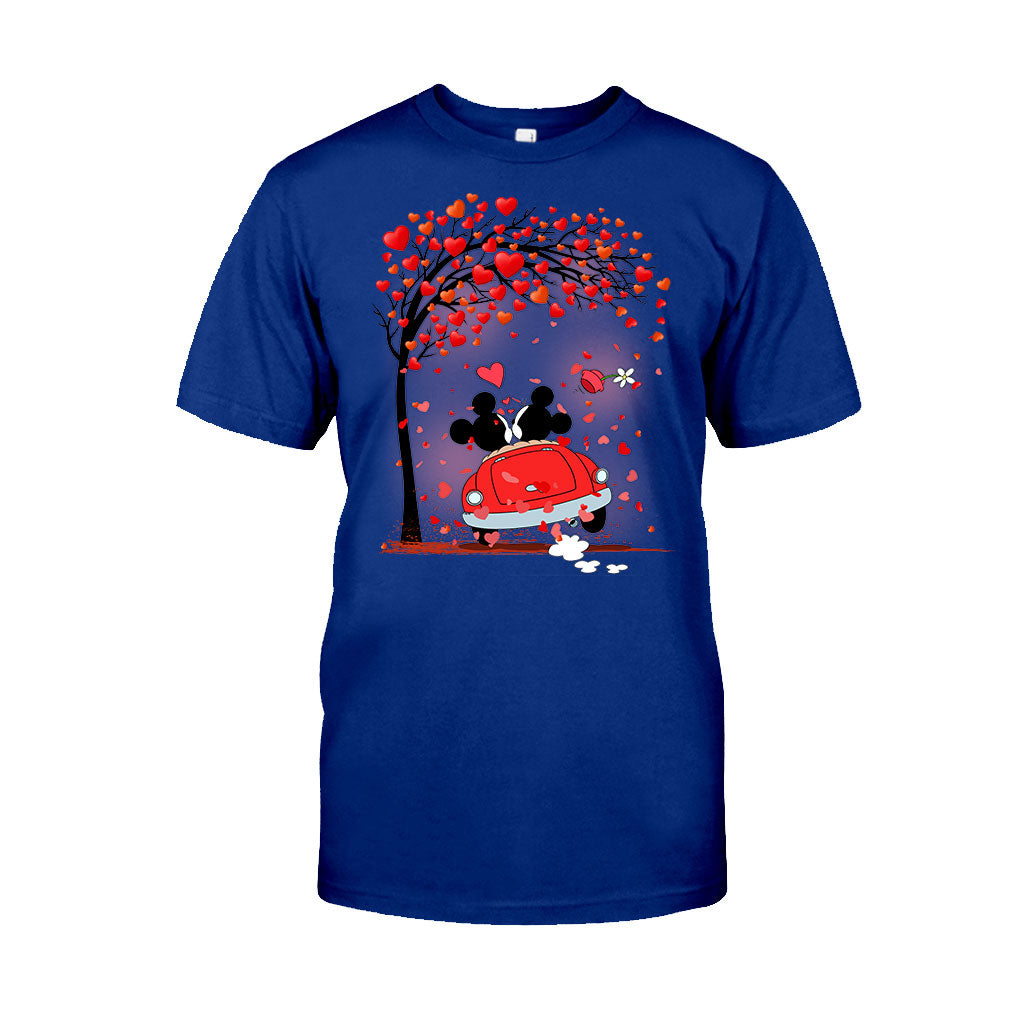 Personalized Couple T-Shirt & Hoodie with Heart Design for Valentine’s Day