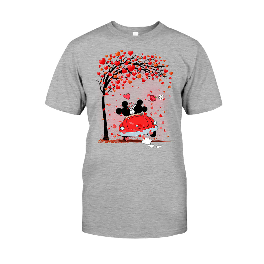 Personalized Couple T-Shirt & Hoodie with Heart Design for Valentine’s Day