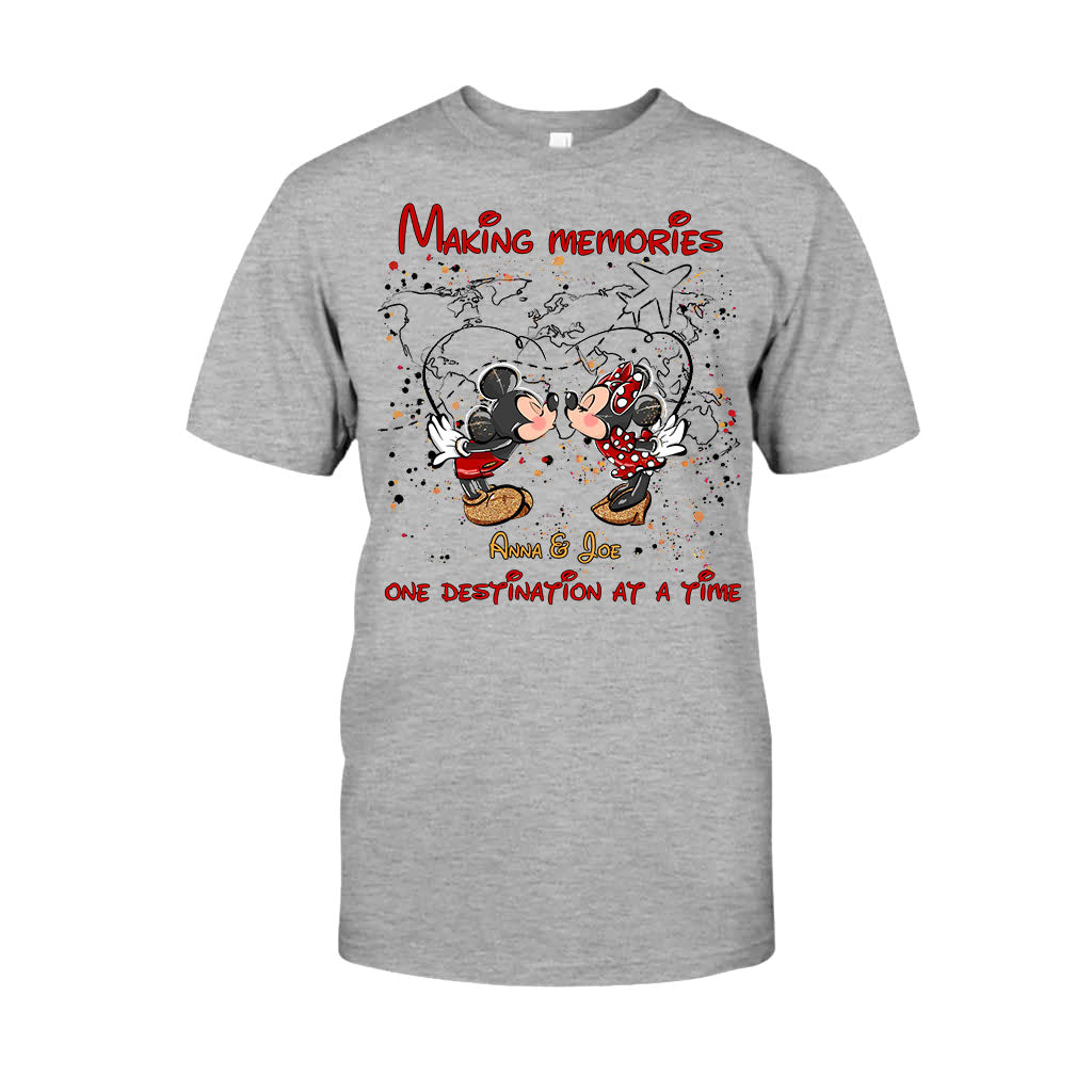 Personalized Mickey Mouse T-Shirt & Hoodie with Custom Names for Couples