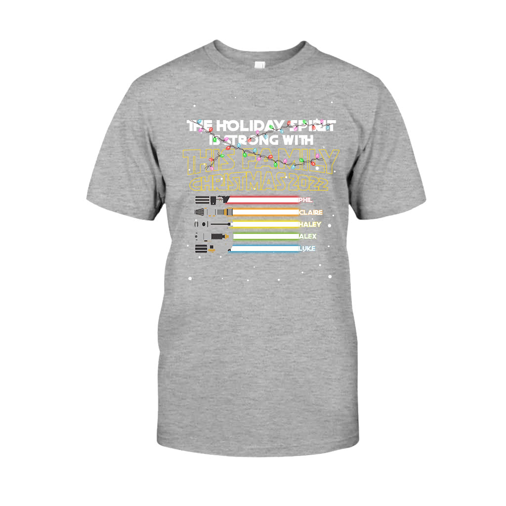 Personalized Christmas Family T-Shirt with Holiday Spirit Design