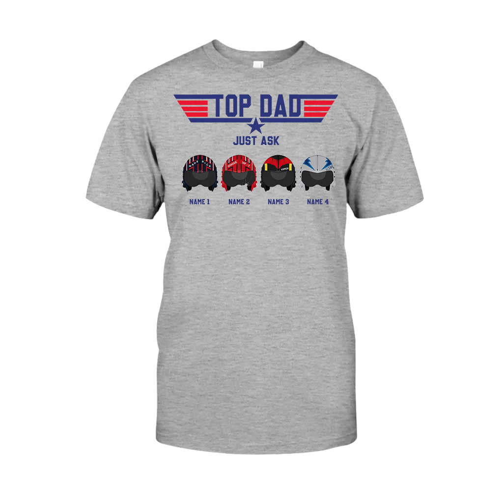 Personalized Top Dad T-shirt & Hoodie Custom Names Gift for Father's Day