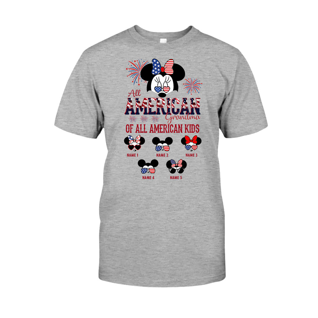 Personalized All American Grandma T-Shirt Hoodie Custom Names Gift