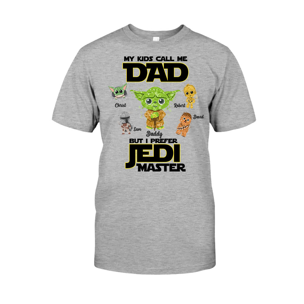 Personalized Jedi Master T-shirt for Dad with Custom Names