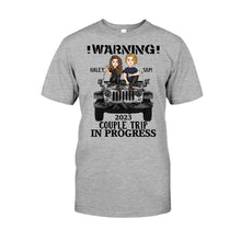 Load image into Gallery viewer, Personalized Couple Car T-Shirt and Hoodie with Custom Names | Engagement, Valentine's Day, Anniversary Gift
