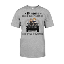 Load image into Gallery viewer, Personalized Couple T-shirt &amp; Hoodie 10 Years Behind Bars Gift
