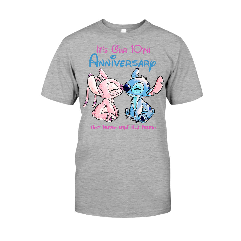 Personalized Anniversary T-Shirt & Hoodie Custom Names Gift for Couples
