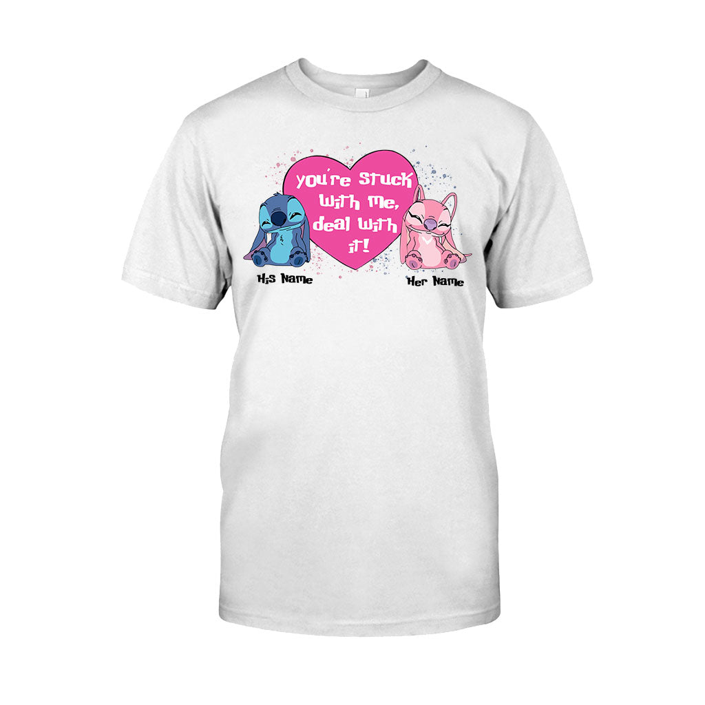 Personalized Couple T-shirt and Hoodie You're Stuck With Me Gift