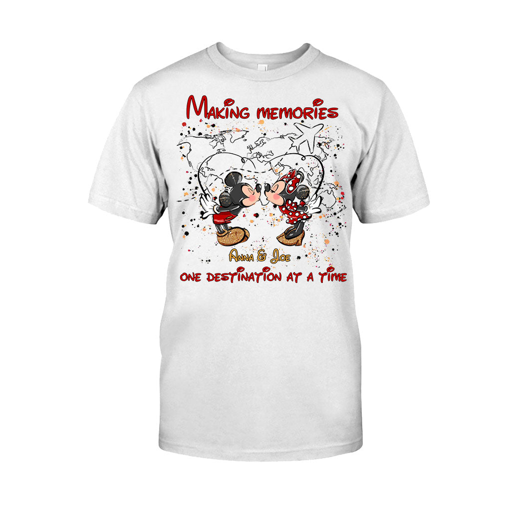 Personalized Mickey Mouse T-Shirt & Hoodie with Custom Names for Couples