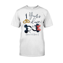 Load image into Gallery viewer, Personalized Couple Mouse T-shirt &amp; Hoodie Custom Names Gift

