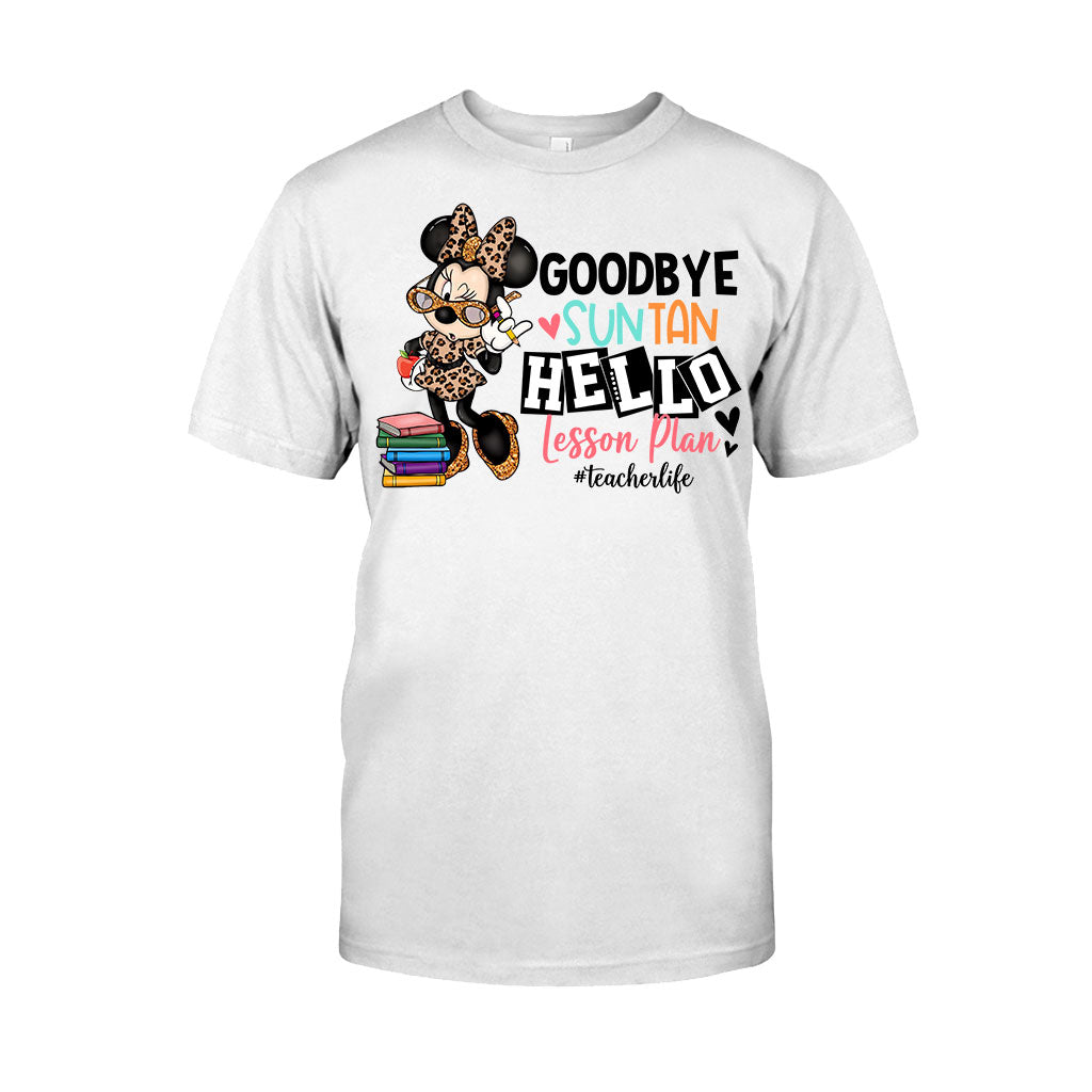 Personalized Teacher T-Shirt and Hoodie Goodbye Suntan Hello Lesson Plan Gift