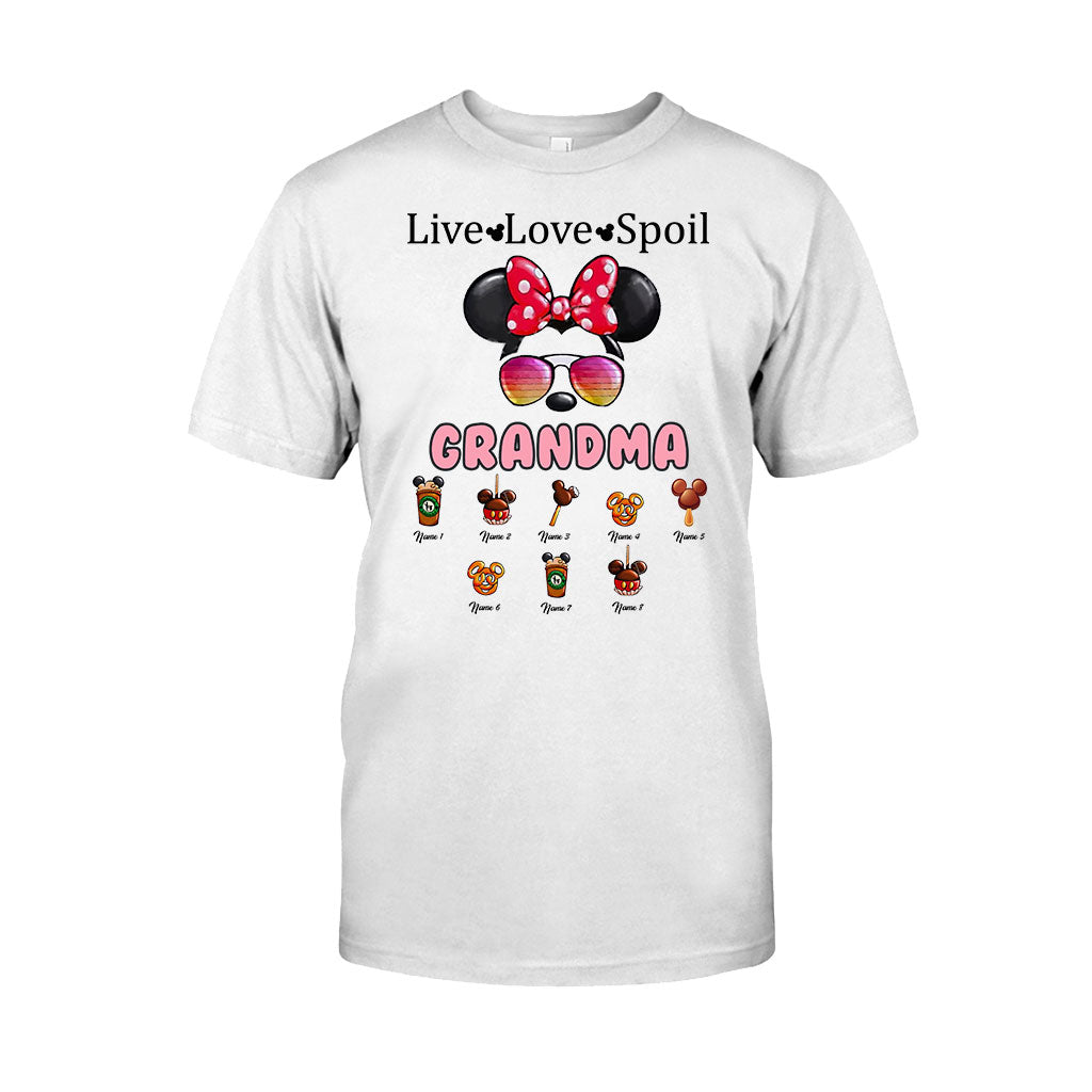 Personalized Live Love Spoil Mouse T-shirt for Grandma