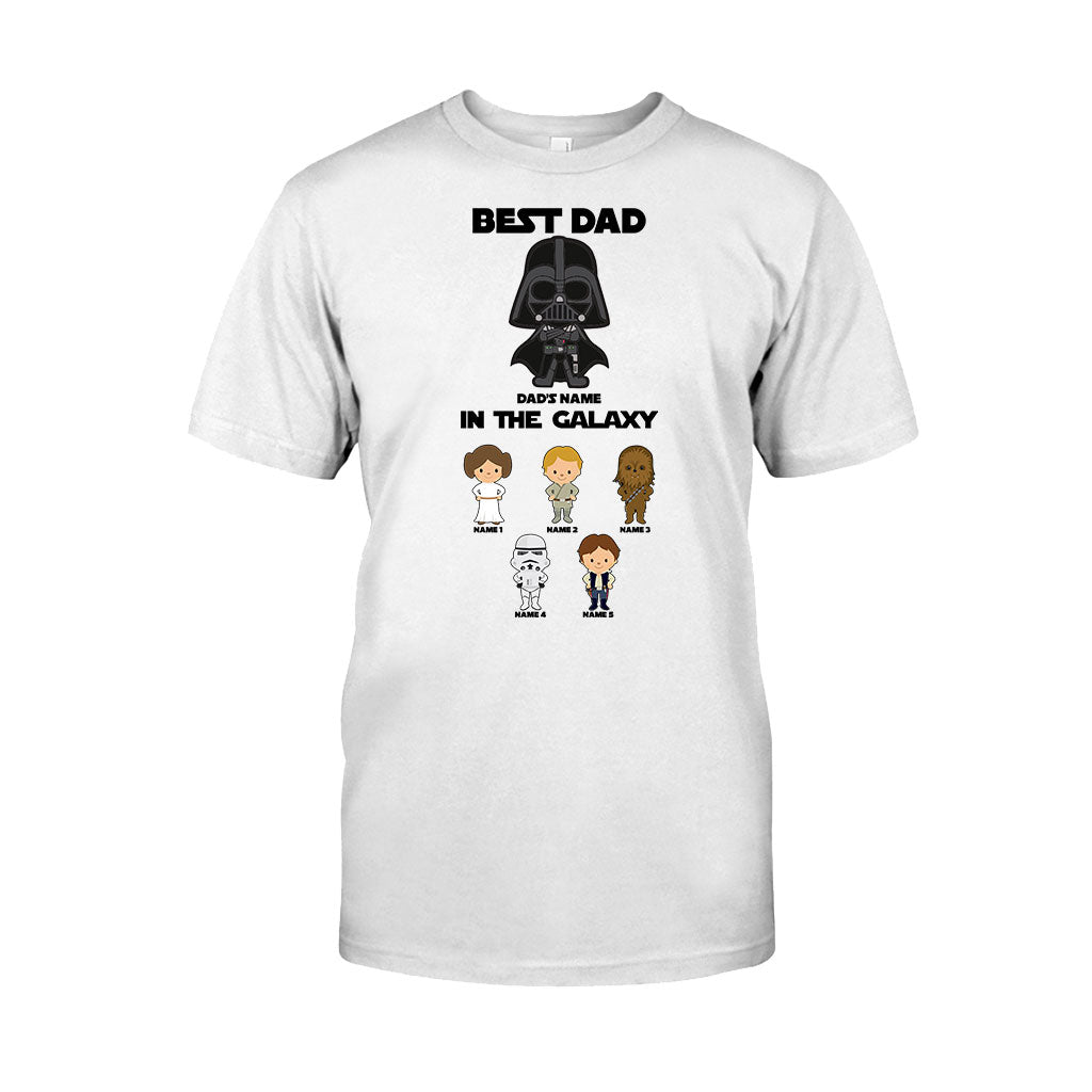 Personalized Best Dad In The Galaxy T-Shirt & Hoodie Gift for Father's Day
