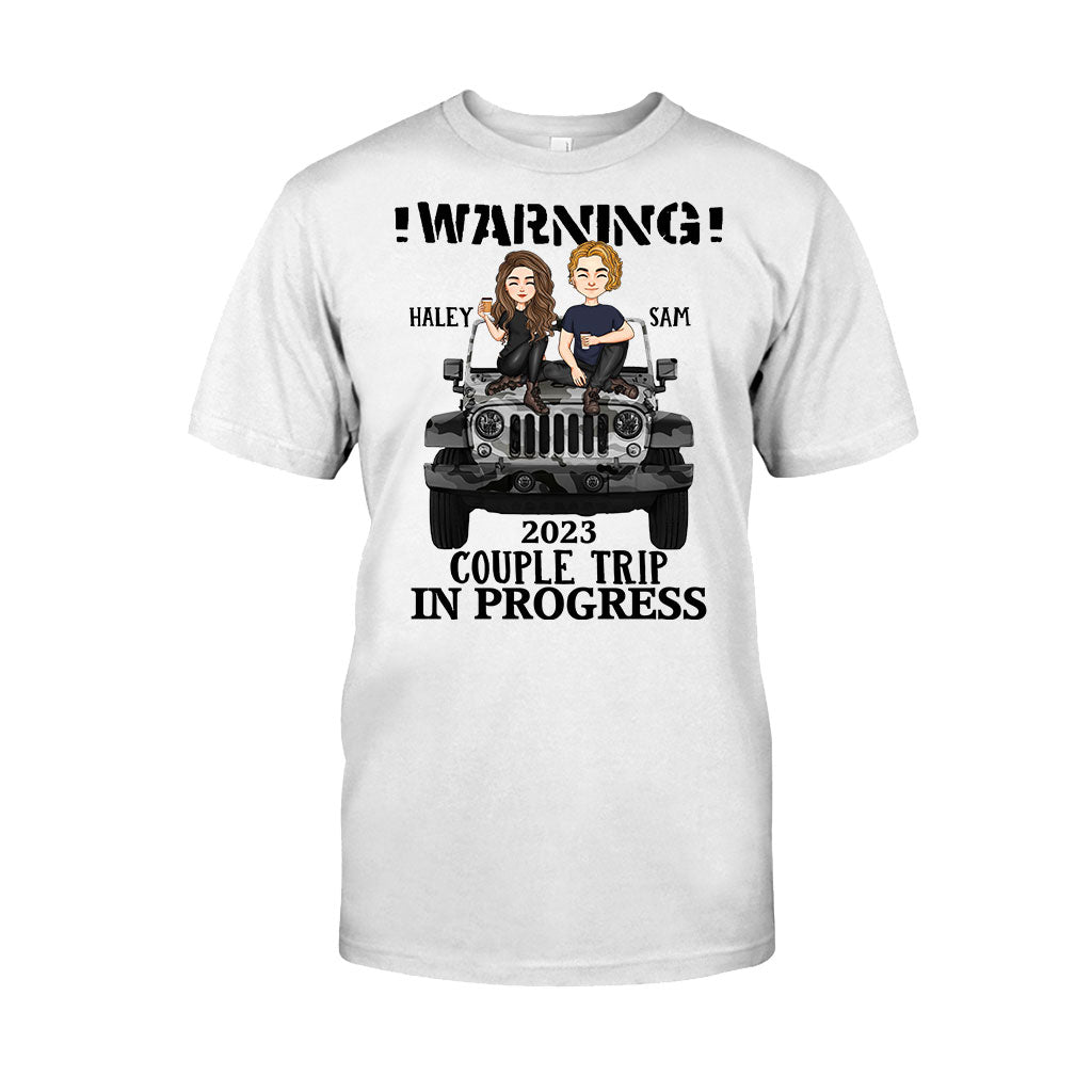 Personalized Couple Car T-Shirt and Hoodie with Custom Names | Engagement, Valentine's Day, Anniversary Gift