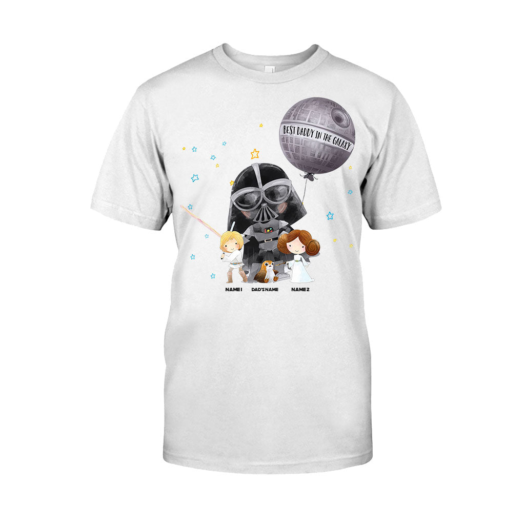 Personalized Best Dad in the Galaxy T-Shirt & Hoodie for Father's Day