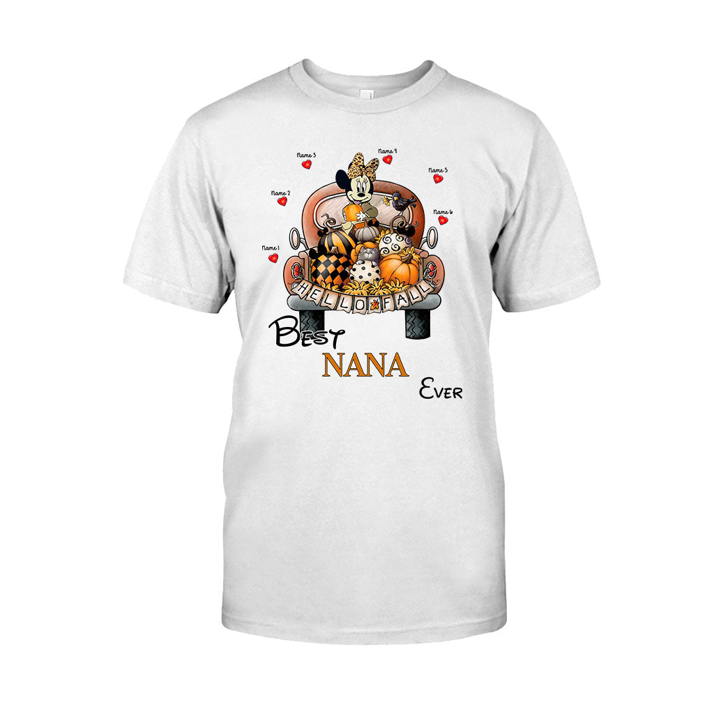 Personalized Hello Fall T-shirt & Hoodie with Custom Names for Family