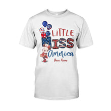 Load image into Gallery viewer, Personalized Independence Day Little Miss T-Shirt and Hoodie Custom Name Gift
