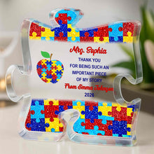 Load image into Gallery viewer, Personalized Puzzle Acrylic Plaque Custom Name Teacher Gift
