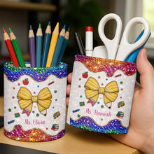 Load image into Gallery viewer, Personalized PU Leather Pen Holder Custom Name Gift for Teachers
