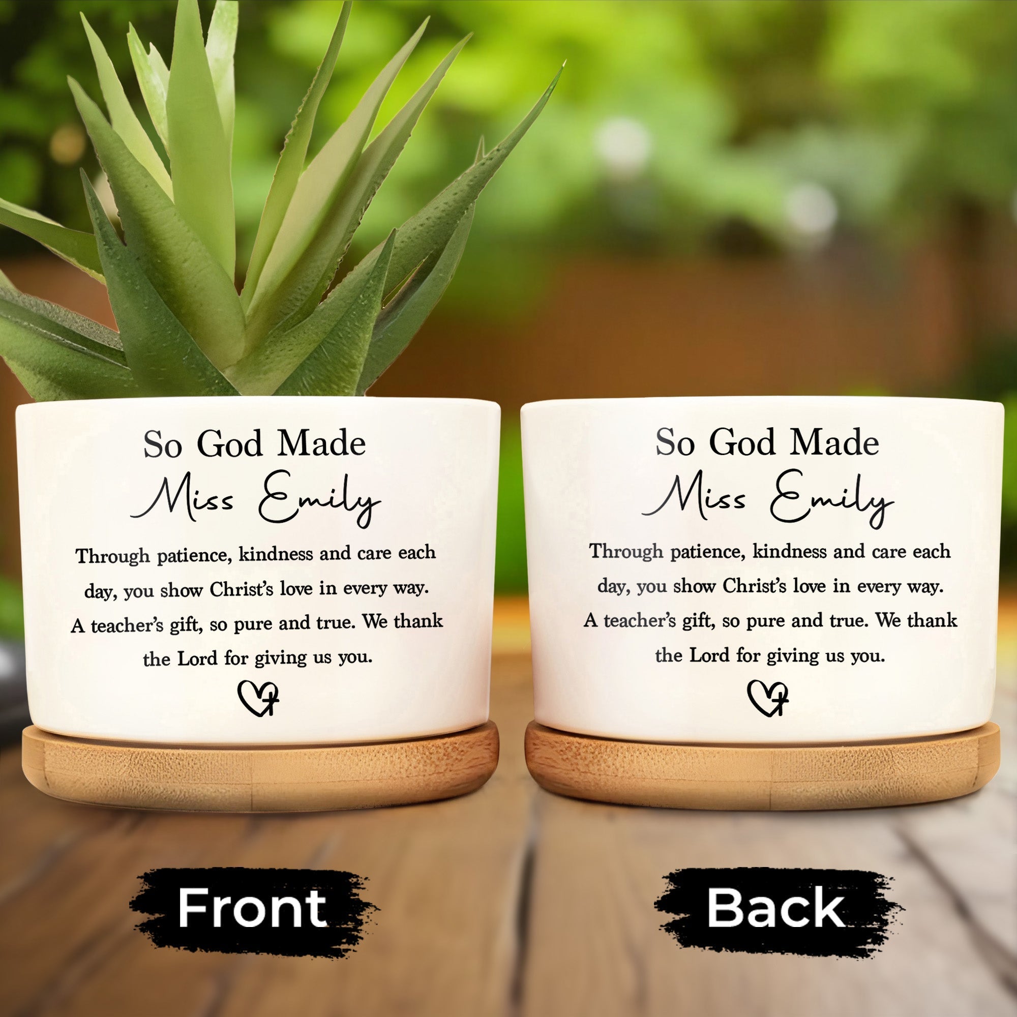 Personalized Ceramic Plant Pot Custom Name Gift for Teacher