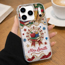 Load image into Gallery viewer, Personalized 3D Rhinestone Apple Clear Phone Case Gift for Teacher
