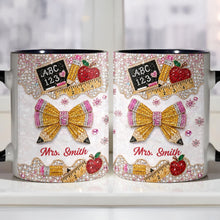 Load image into Gallery viewer, Personalized 3D Rhinestone Accent Mug Custom Name Teacher Gift
