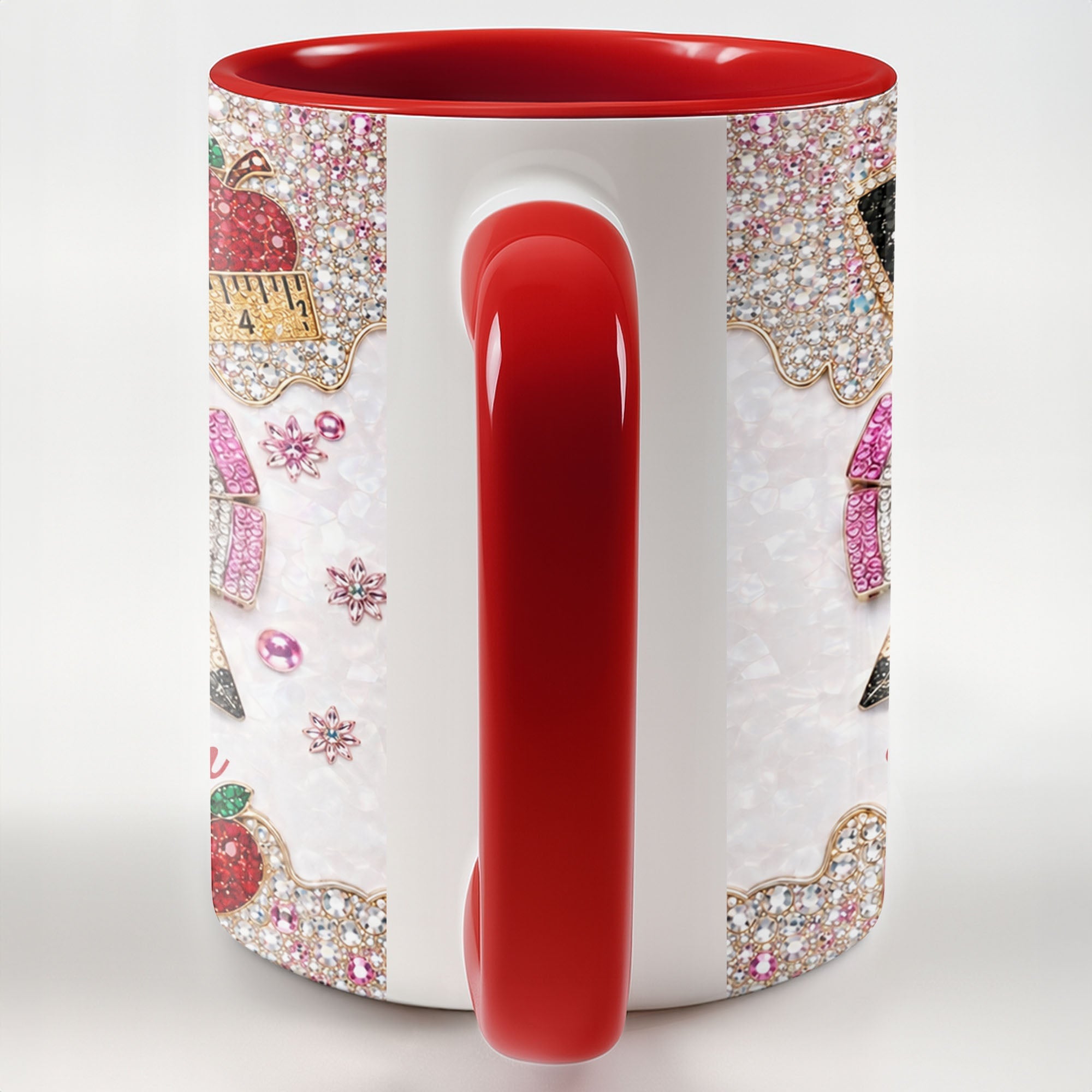 Personalized 3D Rhinestone Accent Mug Custom Name Teacher Gift