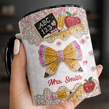 Load image into Gallery viewer, Personalized 3D Rhinestone Accent Mug Custom Name Teacher Gift
