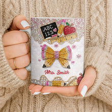 Load image into Gallery viewer, Personalized Teacher Coffee Mug Custom Name Rhinestone Bow Gift
