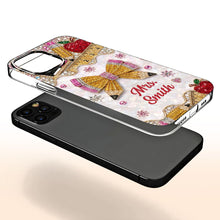 Load image into Gallery viewer, Personalized Clear Phone Case for Teacher Custom Name Red Apple

